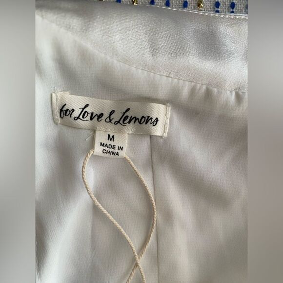 For Love & Lemons Lucy Mini Dress White Satin Sleeveless Sz Medium NWT - Picture 8 of 14